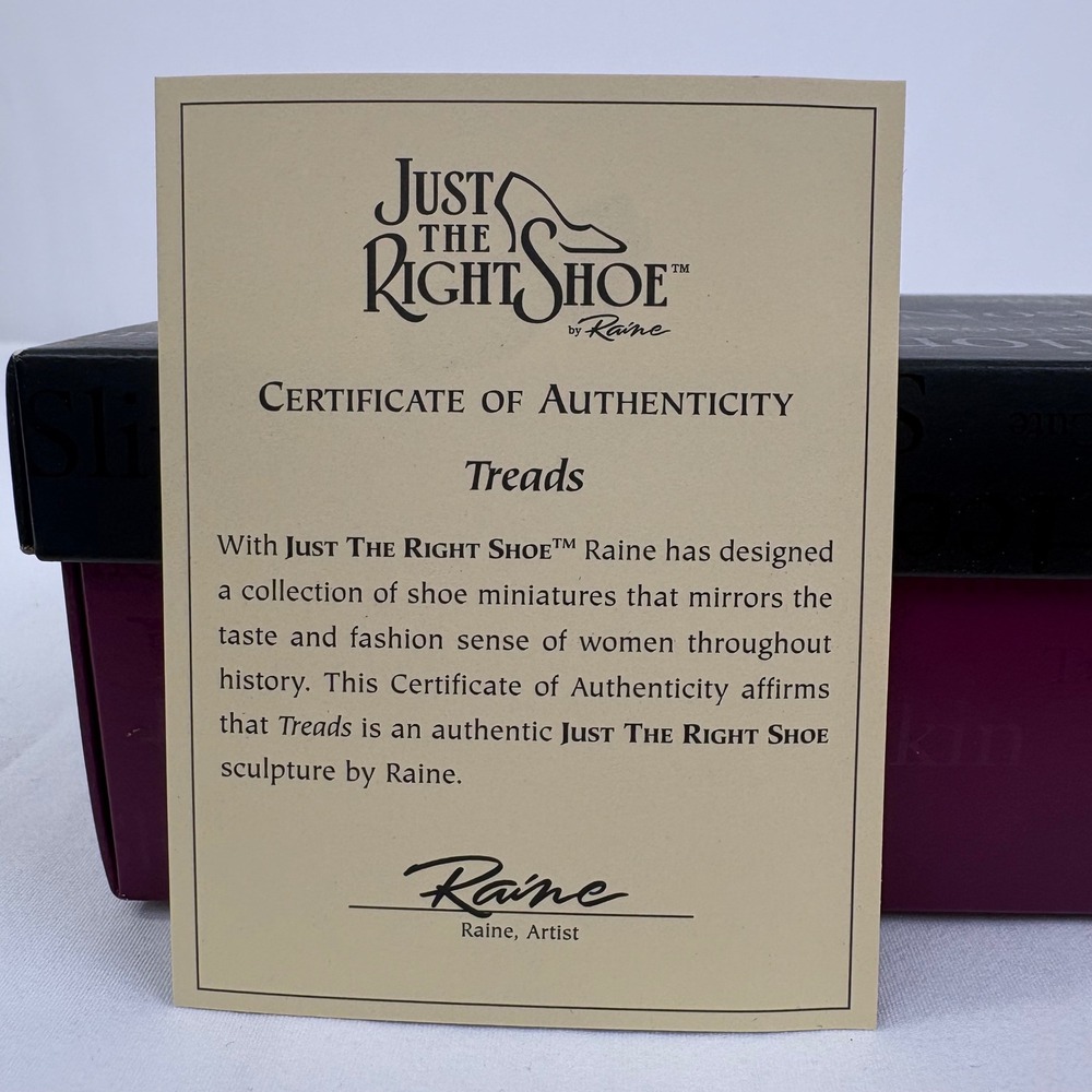 Vintage Just The Right Shoe By Raine Treads 25078 1999 COA - Picture 6 of 7